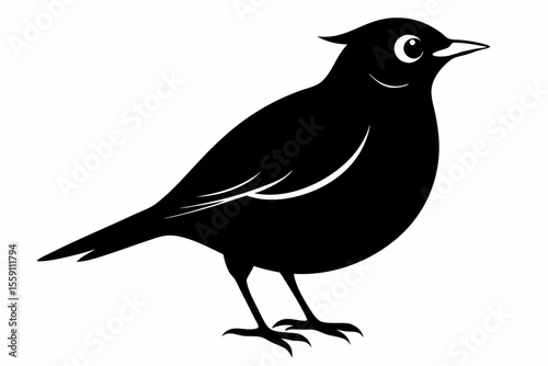 lark bird sihouette black vector
