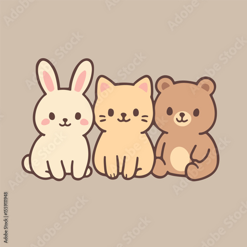 Bunny kitty teddy kawaii