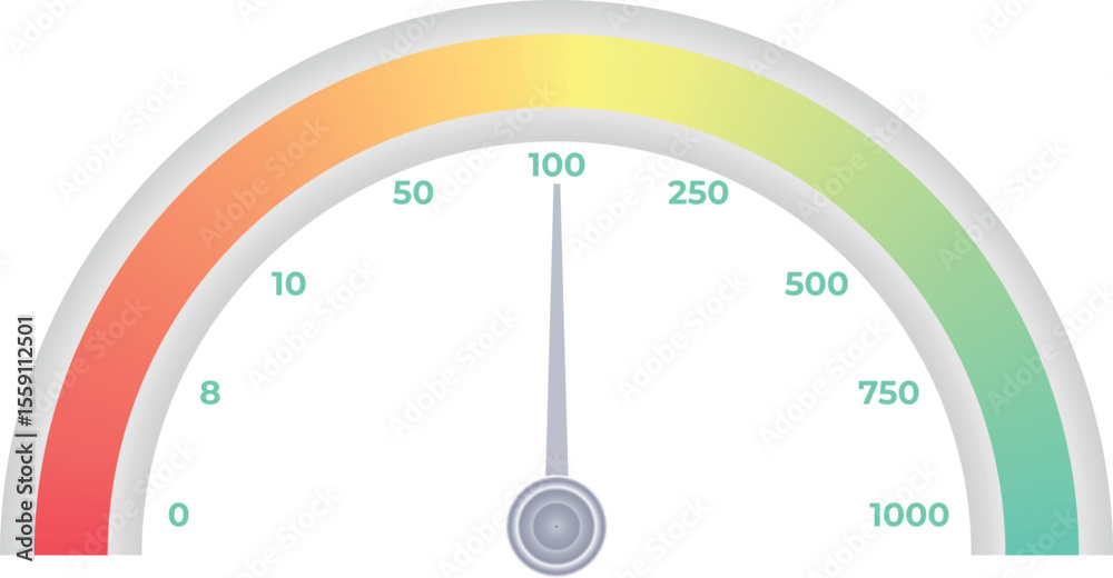 Fototapeta premium Speedometer multicolored Internet Speed icon isolated on transparent background. Futuristic speedometer of data transmission with grey arrow concept for web design. Illustration, vector. Isolated.