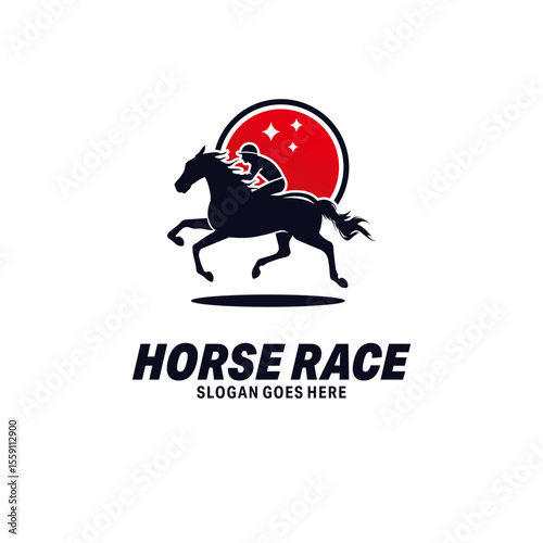 horse race sports logo vector illustration