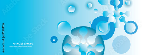 Scientific abstract connect shapes. Biology chemistry cover background. Science concept. Vector illustration