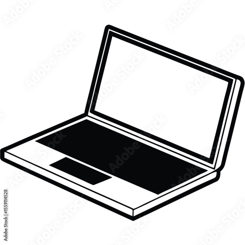 Digital Workspace: A sleek, modern laptop stands as a minimalist symbol of connectivity, communication, and information access, a clean design emphasizing the essence of portable computing.