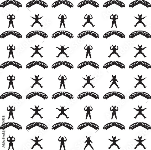 Parachuting Silhouette Clipart – Skydiver and Parachute SVG Bundle

Skydiving Action Silhouettes – Freefall and Parachute Vector Art

Extreme Sport Silhouette Set – Parachuting and Skydiving Designs

