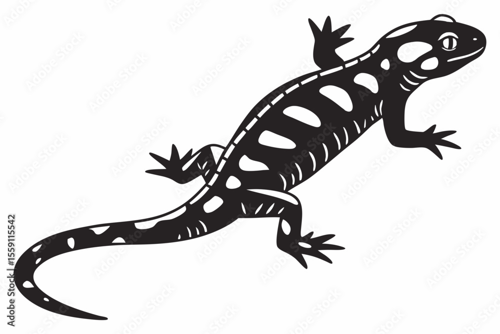 Naklejka premium fire salamander sihouette black vector