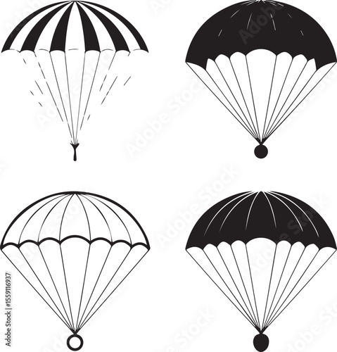 Parachuting Silhouette Clipart – Skydiver and Parachute SVG Bundle

Skydiving Action Silhouettes – Freefall and Parachute Vector Art

Extreme Sport Silhouette Set – Parachuting and Skydiving Designs

