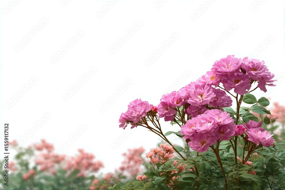 Fototapeta premium Pink Rose Flowers in Garden Setting