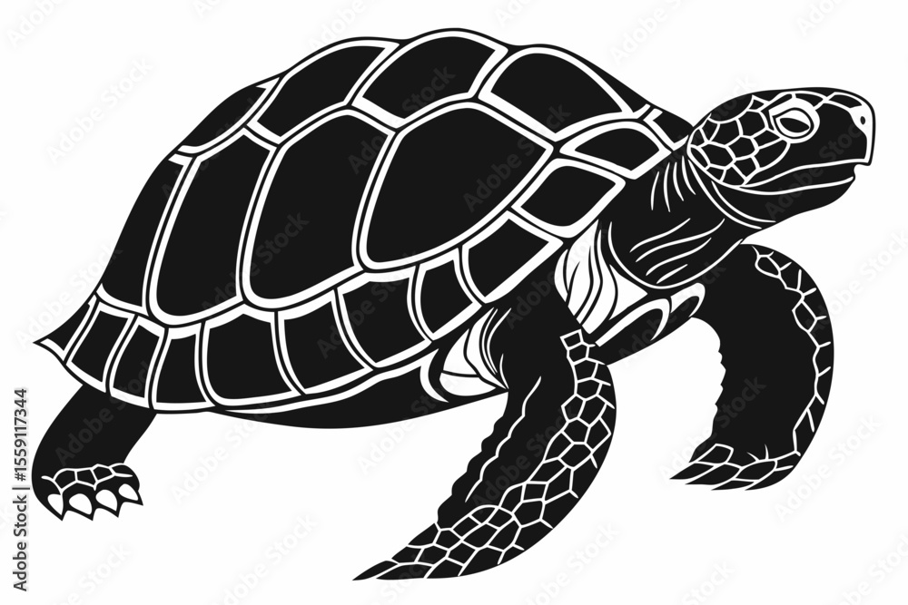Fototapeta premium gal pagos tortoise sihouette black vector