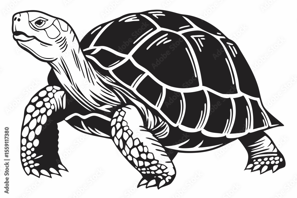 Fototapeta premium gal pagos tortoise sihouette black vector