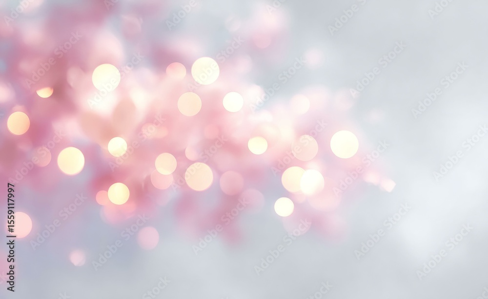 Fototapeta premium Gentle Pink and Silver Bokeh Background