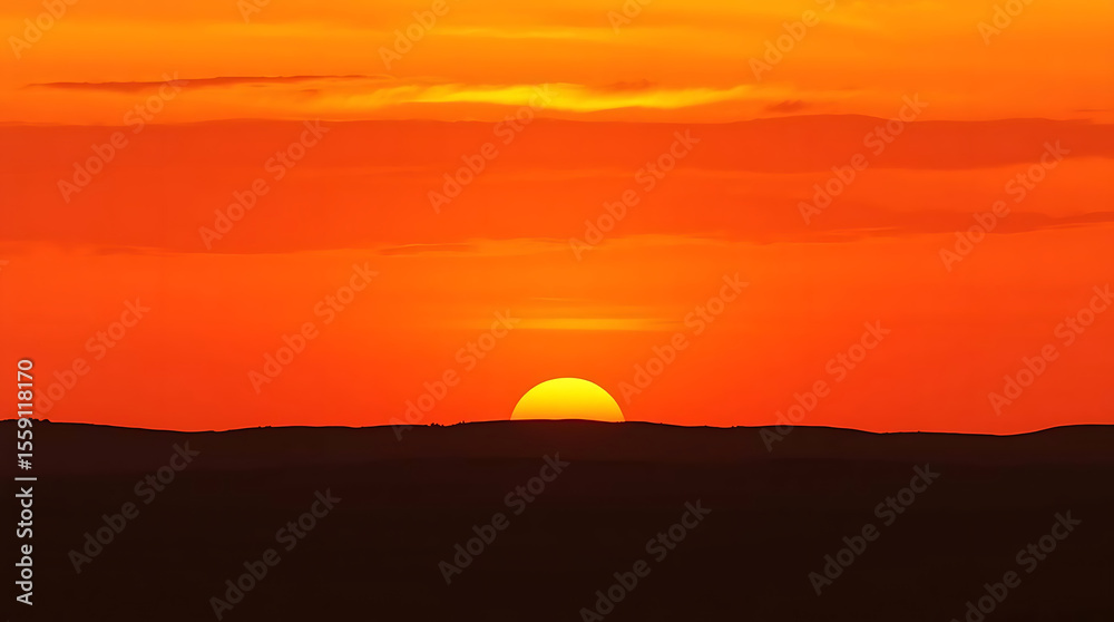 Dramatic Sunset over Cracked Earth in Arid Desert Landscape Dramatic Sunset over Cracked Earth in Arid Desert Landscape