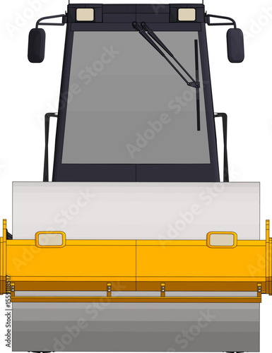A compactor is a heavy equipment that functions to compact the soil. Compactor vector isolated on white background.