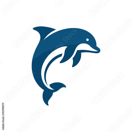 Wallpaper Mural A playful dolphin swimming gracefully in clear ocean waters, with vibrant coral reefs in the background Torontodigital.ca