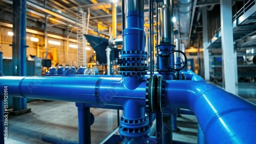 Wallpaper Mural Industrial Pipes and Valves in a Factory Setting Torontodigital.ca