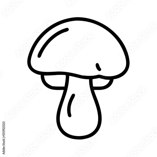 Mushroom icon in black line style on white background