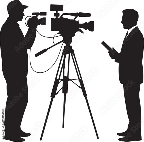 News Cameraman Filming Scene SVG

