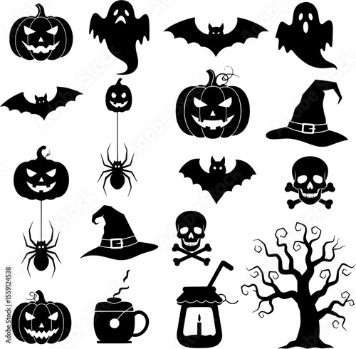 Halloween Silhouettes Set