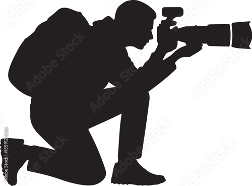 Film Crew Working on Set Silhouette

