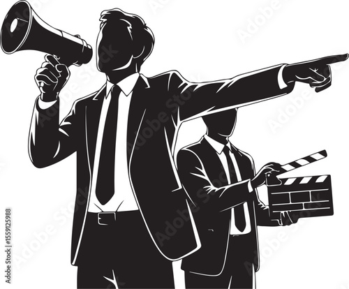 Movie Director Holding Clapperboard

