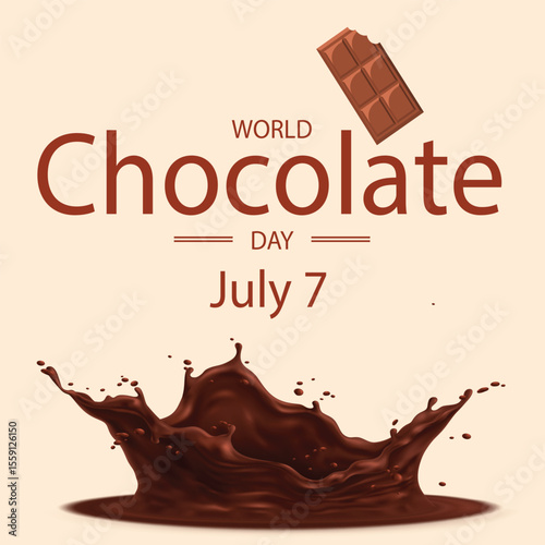 World Chocolate Day vector. Yummy Chocolate vector with chocolate day background.