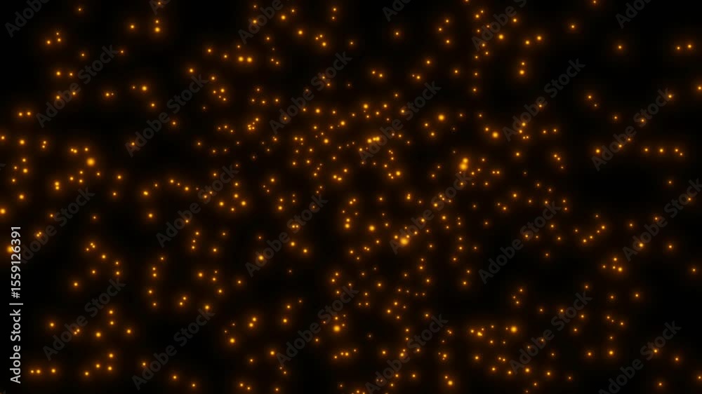 Golden floating glowing particles looping animation overlay background 4k