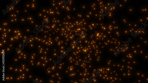 Golden floating glowing particles looping animation overlay background 4k