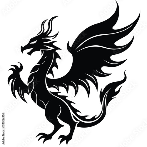 Majestic Dragon Transformation Fire Breathing Dragon Morphing into Phoenix Illustration