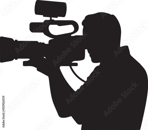 Silhouette of Cameraman Shooting

