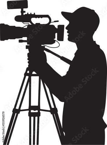 Silhouette of Cameraman Shooting

