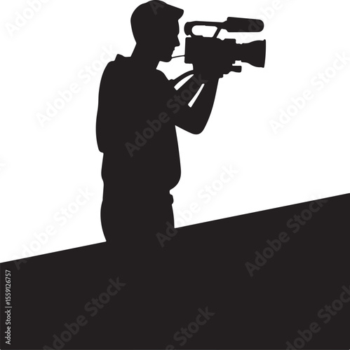 Silhouette of Cameraman Shooting

