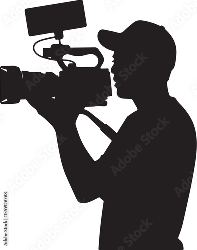 Silhouette of Cameraman Shooting


