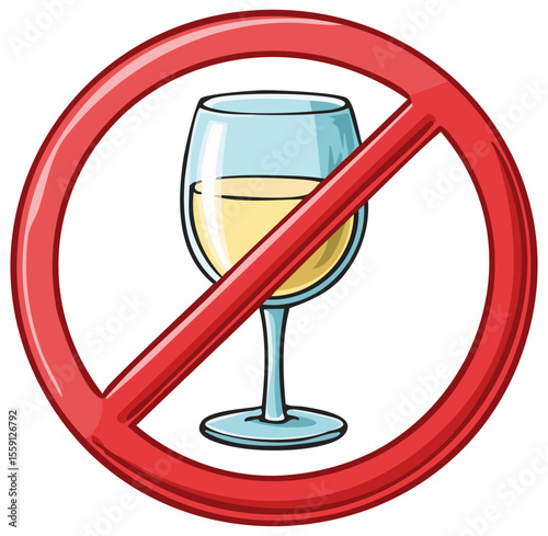 No alcohol sign clipart, isolated 