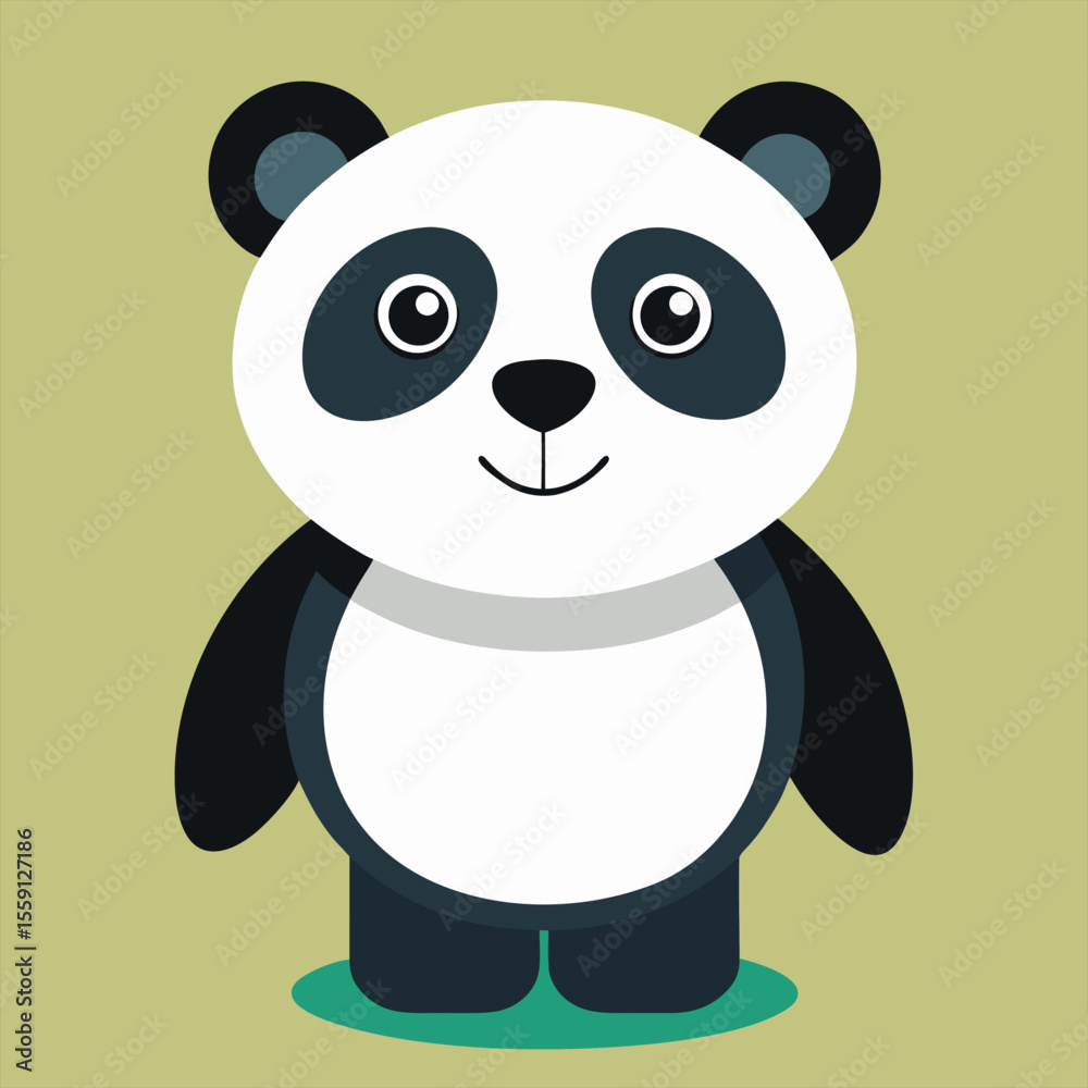 Naklejka premium Cute panda cartoon vector illustration with bamboo