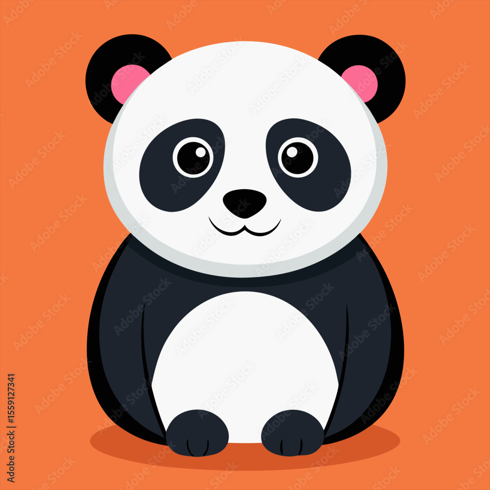 Naklejka premium Cute panda cartoon vector illustration with bamboo