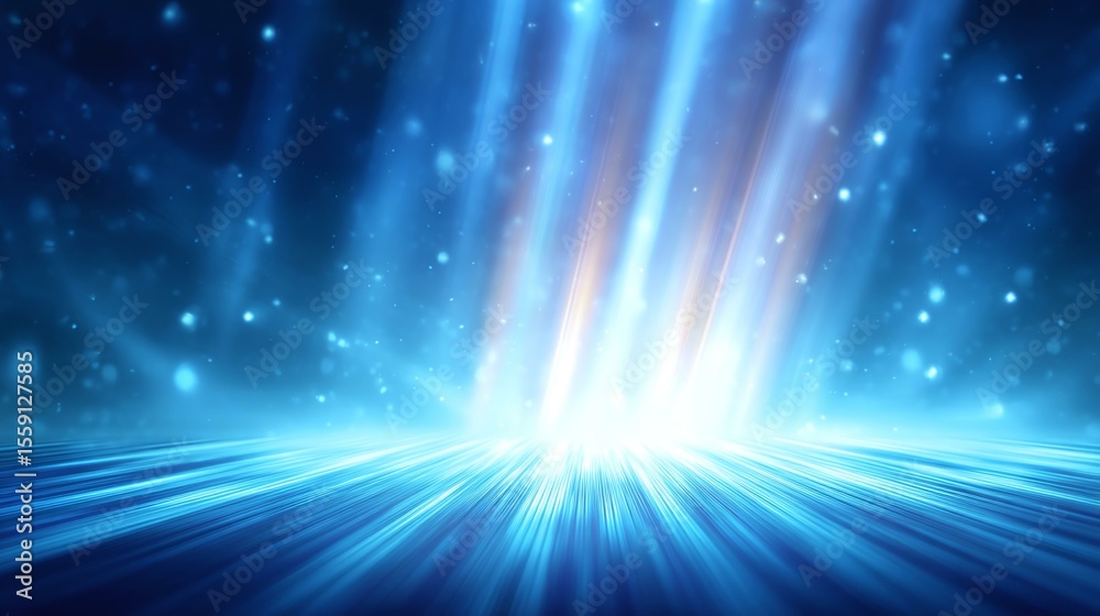 Fototapeta premium Abstract Blue Light Burst Background
