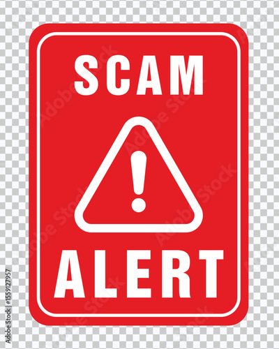 Scam Alert Danger Warning Design – Bold Red Vector Layout