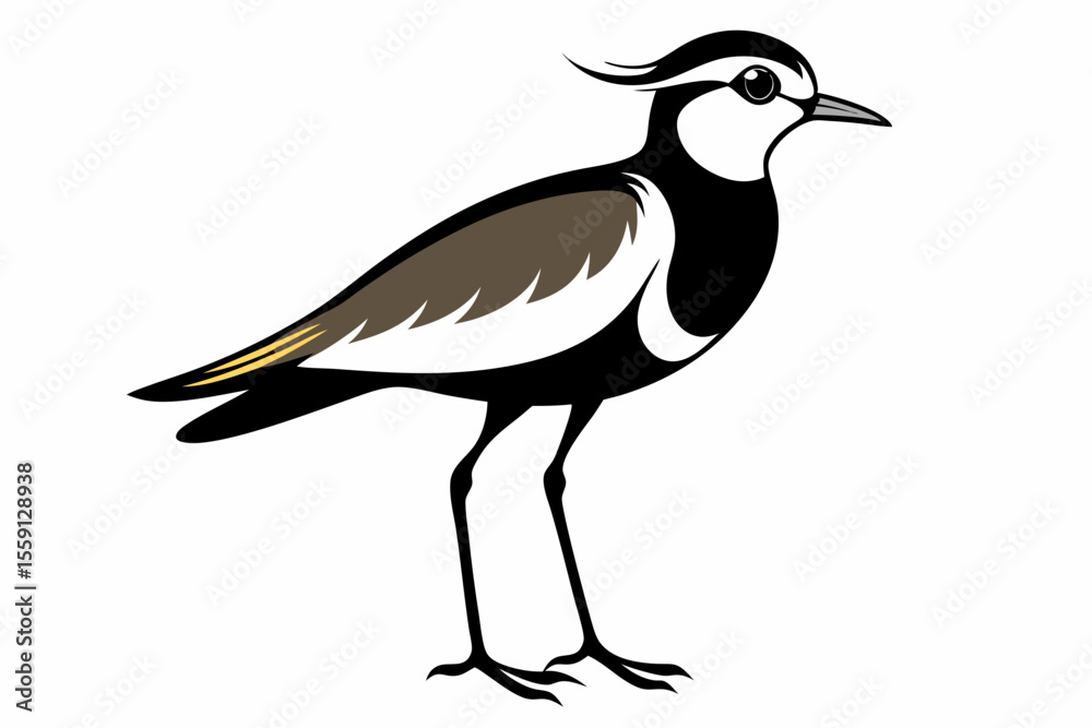 Fototapeta premium lapwing sihouette black vector