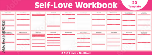 Self-Love Workbook, KDP interior, Planner, journal, tracker, logbook