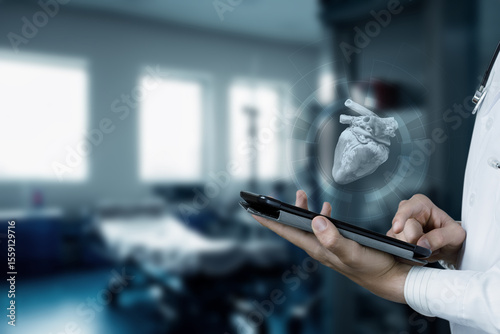 Modern tech in heart healthcare research.