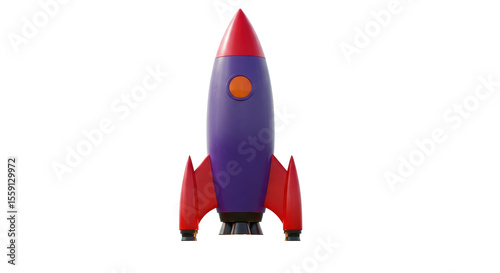 Fototapeta Naklejka Na Ścianę i Meble -  Isolated Cartoon Rocket Ship