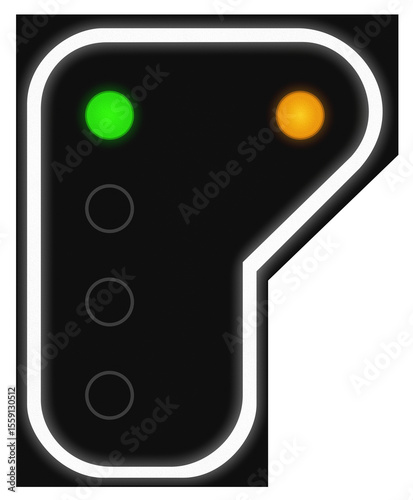 Belgian major railway signal - Passage at full speed, speed reduction ahead
