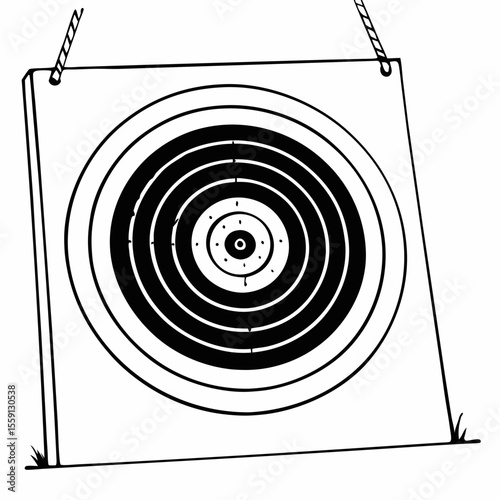 Concentric Circle Target with Hanging Rope shooting archery