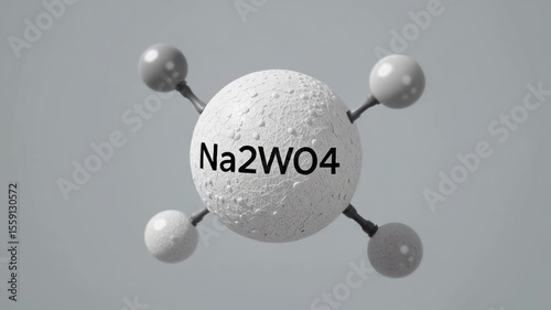 3D Animation of a Sodium Tungstate Molecule in Various Rotational Positions