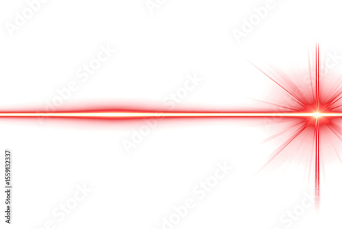 neon red line of light on transparent background. futuristic. design element. laser. glow.