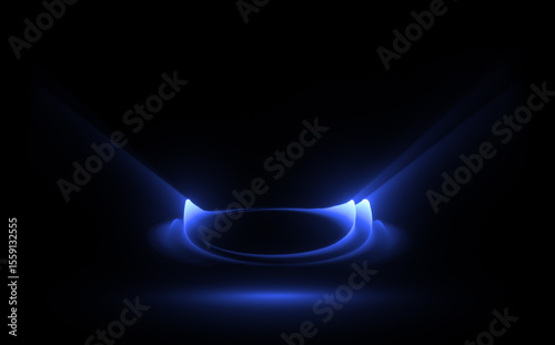 Glow swirl light effect. Circular lens flare. Abstract rotational lines. Power energy element. Luminous sci-fi. Shining neon lights. Magic arena. Swirl trail effect. Glint scene. Dynamic ellipse.