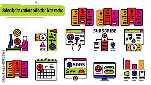 Subscription content collection icon vector