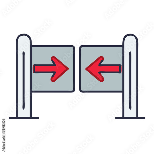 Directional signs with arrows indicating left and right turns  