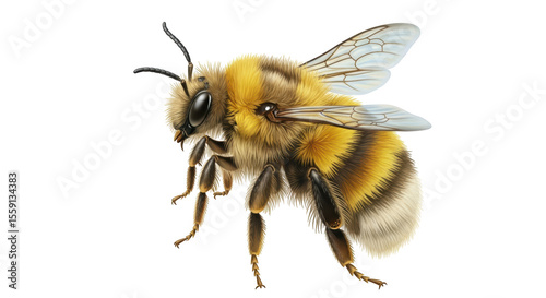 Isolated Detailed Bumble Bee Illustration