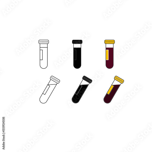 Blood Collection Tube Icon - Medical Laboratory Test Sample Vector