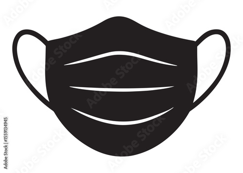 face masks logo silhouette vector, face masks logo icon silhouette, virus illustration medical silhouette logo face masks logo silhouette vector on a white background.