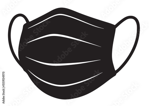 face masks logo silhouette vector, face masks logo icon silhouette, virus illustration medical silhouette logo face masks logo silhouette vector on a white background.